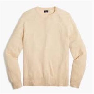 J. Crew Men’s Crewneck Sweater Size Large Cream Neutral Pullover Lambswool